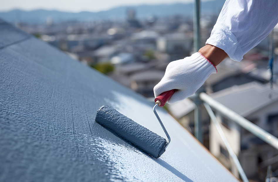 ペンキを塗る様子